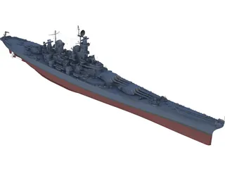 Iowa-class Battleship 3D Model preview