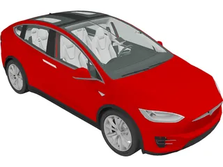 Tesla Model X (2017) 3D Model preview