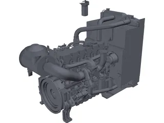 Cat C6.6 Engine 3D Model preview