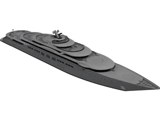 Yacht Mega 3D Model preview