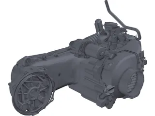 Scooter Engine 100cc 3D Model preview