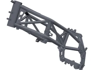 Enduro Motorcycle Frame 3D Model preview