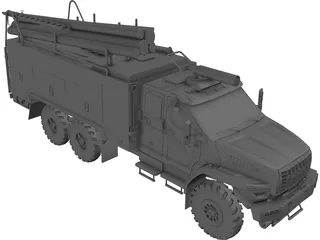 Ural Next Firetruck 3D Model preview