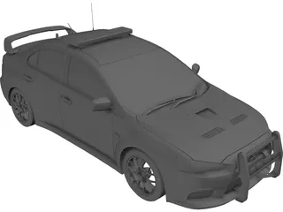 Mitsubishi Lancer Evolution X Police 3D Model preview