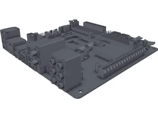 Gigabyte B360N Motherboard 3D Model preview