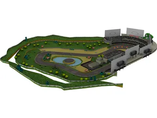 Luigi Circuit Racing Track 3D Model preview