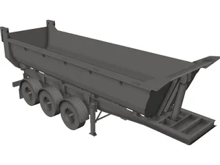 Dump Trailer 3D Model preview