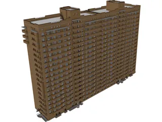 Apartments Block 3D Model preview
