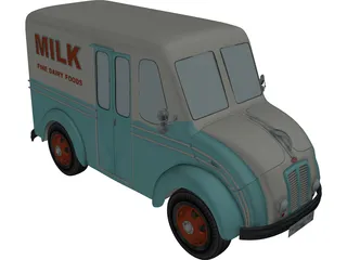 DivCo Milk Truck (1950) 3D Model preview