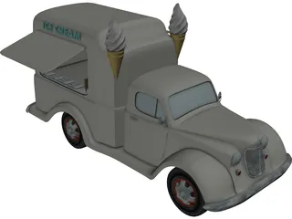 Ice Cream Truck (1950) 3D Model preview