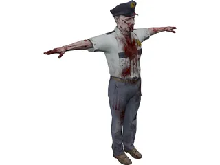 Derrick Zombie 3D Model preview