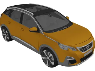Peugeot 3008 (2018) 3D Model preview