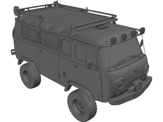UAZ 452 3D Model preview