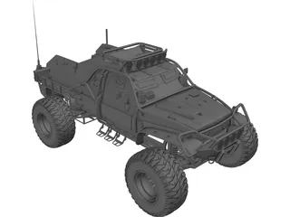 Armored Trophy Truck 3D Model preview