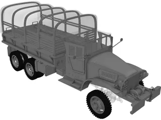GMC Military Truck 3D Model preview