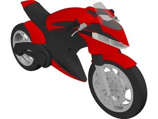 Futuristic Motorcycle 3D Model preview