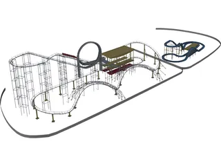 Roller Coaster 3D Model preview