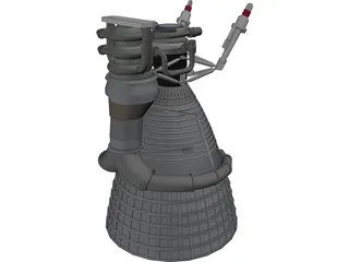 NASA Saturn 5 Rocketdyne F1 Engine 3D Model preview