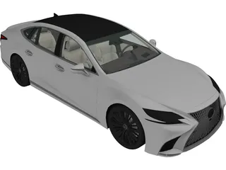 Lexus LS 500 (2018) 3D Model preview