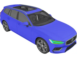 Volvo V60 Wagon (2017) 3D Model preview