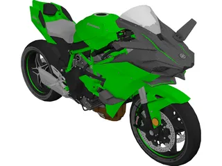Kawasaki H2R Ninja 3D Model preview