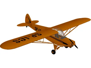 Piper PA-18 Supercub 3D Model preview