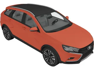 Lada Vesta Cross (2015) 3D Model preview