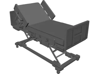 Hospital Bed 3D Model preview