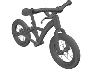 Kids 12inch Balance Bike 3D Model preview