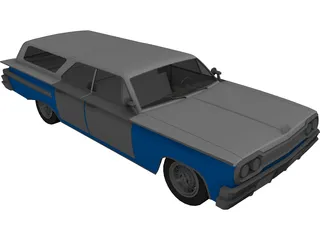 Chevrolet Impala Wagon (1958) 3D Model preview