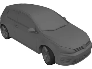 Volkswagen Golf R (2014) 3D Model preview