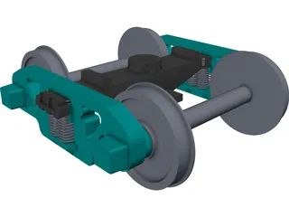 Train LHB ICF Bogie 3D Model preview