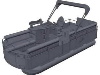 Pontoon Boat 3D Model preview