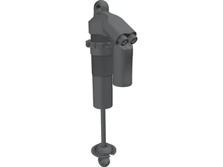 Ohlins TTX25 MkII Shock Absorber 267mm 3D Model preview