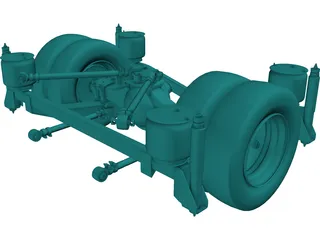 Rear Axle Low Floor Bus 3D Model preview