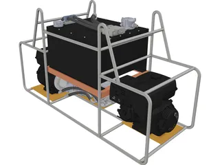 Hydraulic Station with 2 Honda GX 390 3D Model preview