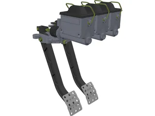 Wilwood 34011299 Reverse Mount Car Pedals 3D Model preview