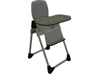 Baby High Chair 3D Model preview