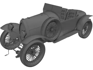 Bugatti Type 18 (1914) 3D Model preview