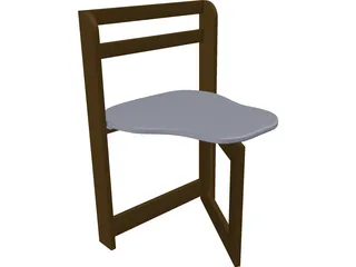 Wooden Folding Chair 3D Model preview