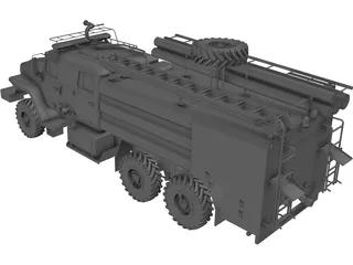 Ural 5557 Fire Truck 3D Model preview