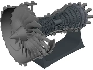 Jet Engine 3D Model preview