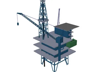 Oil Platform 3D Model preview