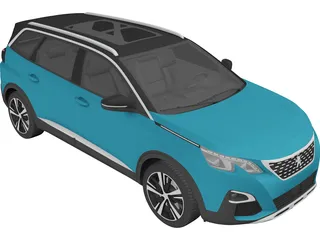 Peugeot 5008 (2017) 3D Model preview