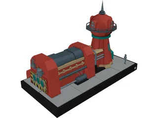 Planet Express Building 3D Model preview