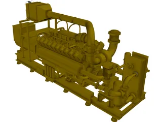 Caterpillar G35 20C V20 2MW 3D Model preview