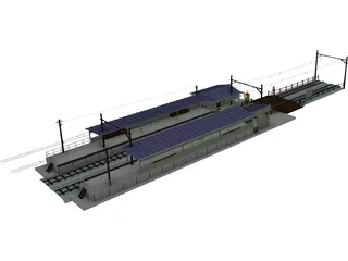 Train Station 3D Model preview