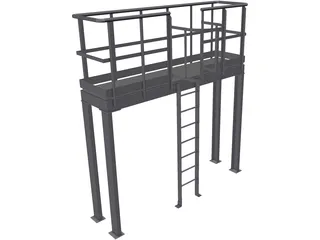 Steel Industrial Platform 3D Model preview