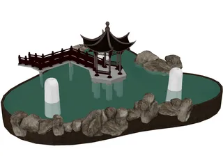 Pavilion On Pond 3D Model preview