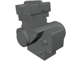 Kawasaki EX-500 Engine 3D Model preview